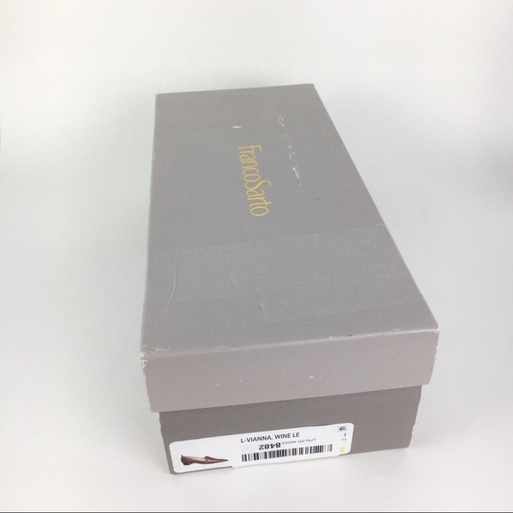 Franco Sarto Size 7.5 Red Leather Slip On Loafers Point Toe Kitten Heels Shoes - Picture 9 of 9